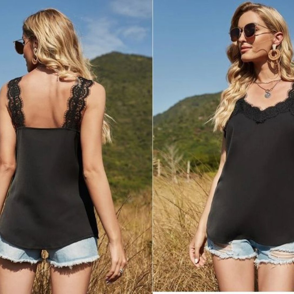 NEW!!! Sizes L or XL Lace Trimmed Cami Top